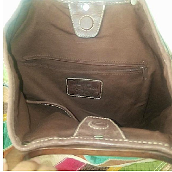 Fossil Multi Color Fabric with Leather Trim Tote - Picture 7 of 7